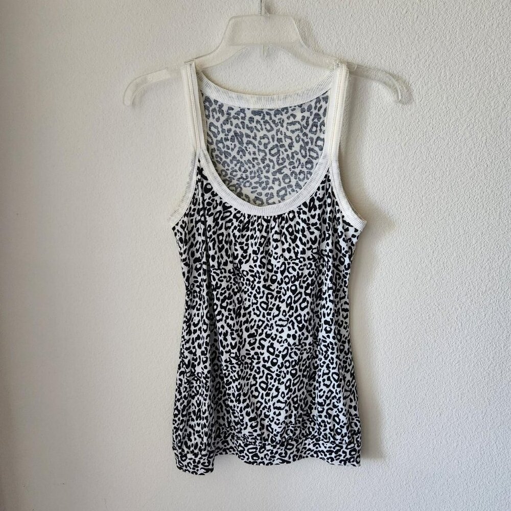 VINTAGE Animal Print Tank Top Black & White Sz S/M Y2k urban streetwear mob wife
